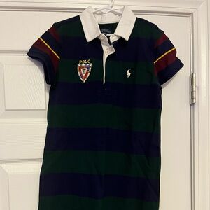 Ralph Lauren Kids Polo Dress - Navy and Forest Green Stripes